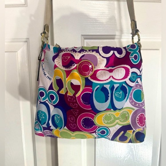COACH POPPY vintage multicolor bag - Picture 2 of 9